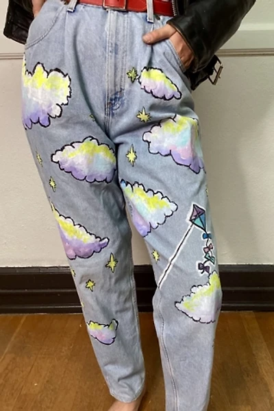 1990's Hand Painted Stone Wash Denim Selected by Cherry