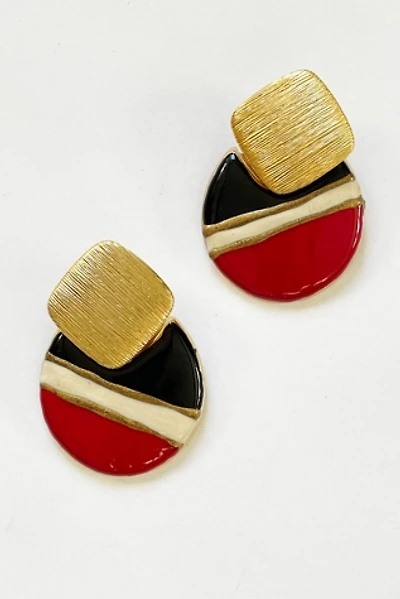 Vintage 1980's Colorblock Statement Earrings Selected by FernMercantile