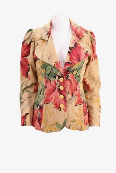 1970s Bark Cloth Tailored Jacket Selected By Ritual Vintage