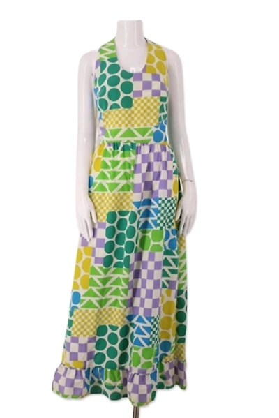 1960s Op Art Print Halter Dress Selected By Ritual Vintage