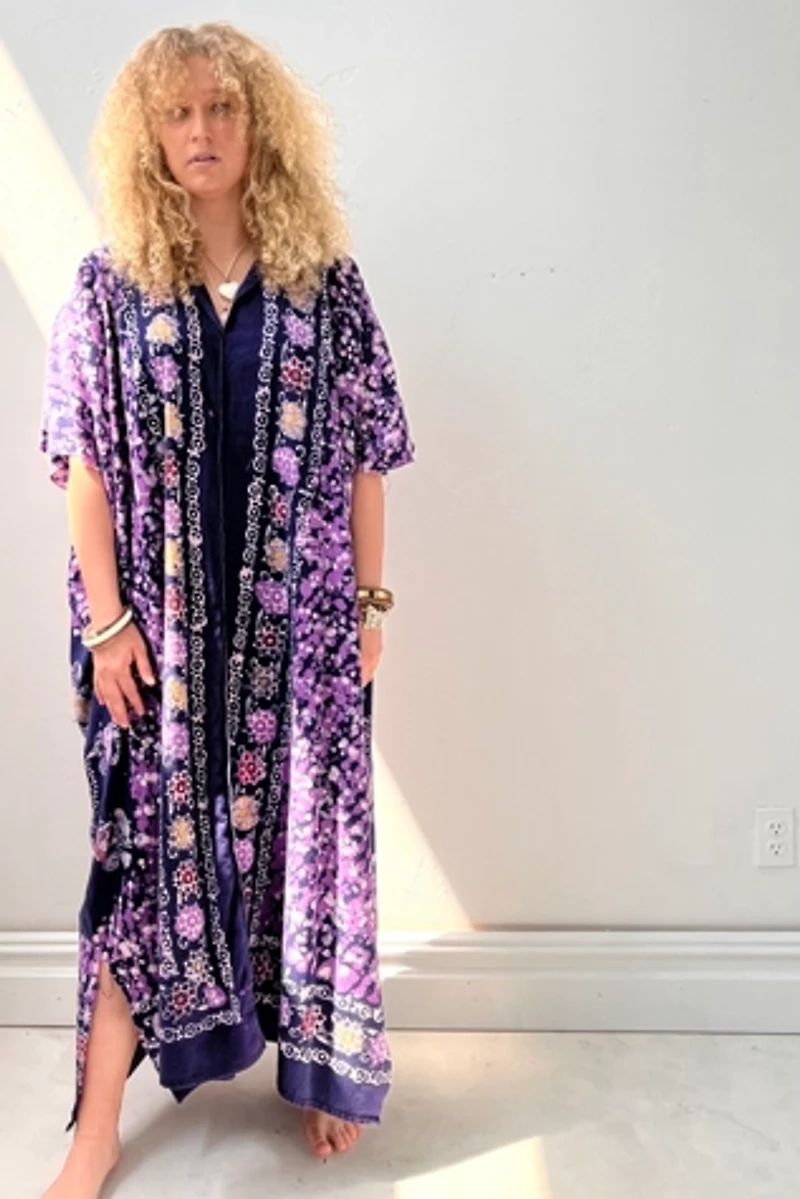 Anna Corinna Batik Plum Smock Dress