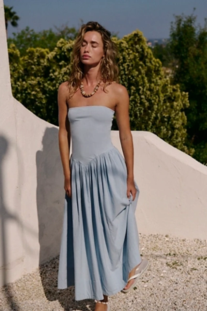 Onda Drop-Waist Tube Midi Dress
