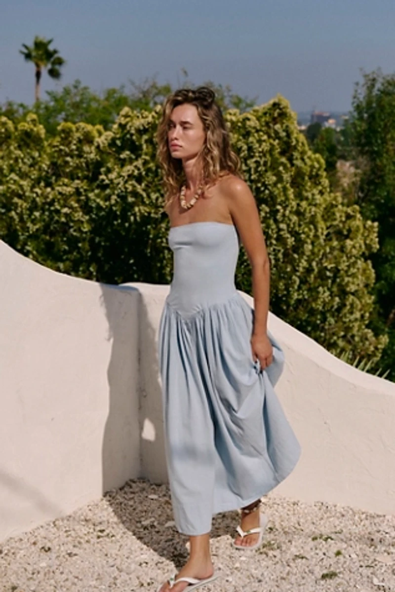 Onda Drop-Waist Tube Midi Dress