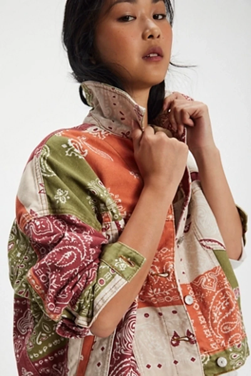We The Free Opal Swing Printed Denim Jacket
