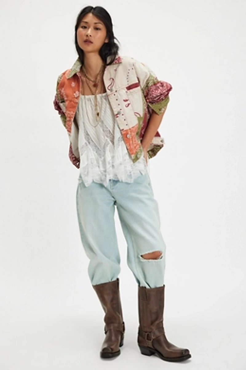 We The Free Opal Swing Printed Denim Jacket