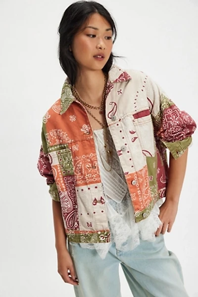 We The Free Opal Swing Printed Denim Jacket