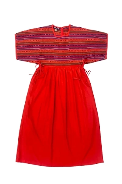 1970s Vintage Bueno Flamboyan Woven Cotton Dress Selected by BusyLady Baca & The Goods