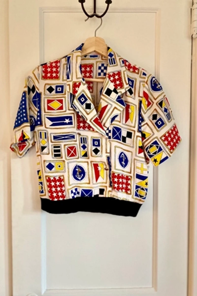 Primary Colored Nautical Cropped Blouse Selected by KA.TL.AK