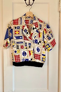 Primary Colored Nautical Cropped Blouse Selected by KA.TL.AK
