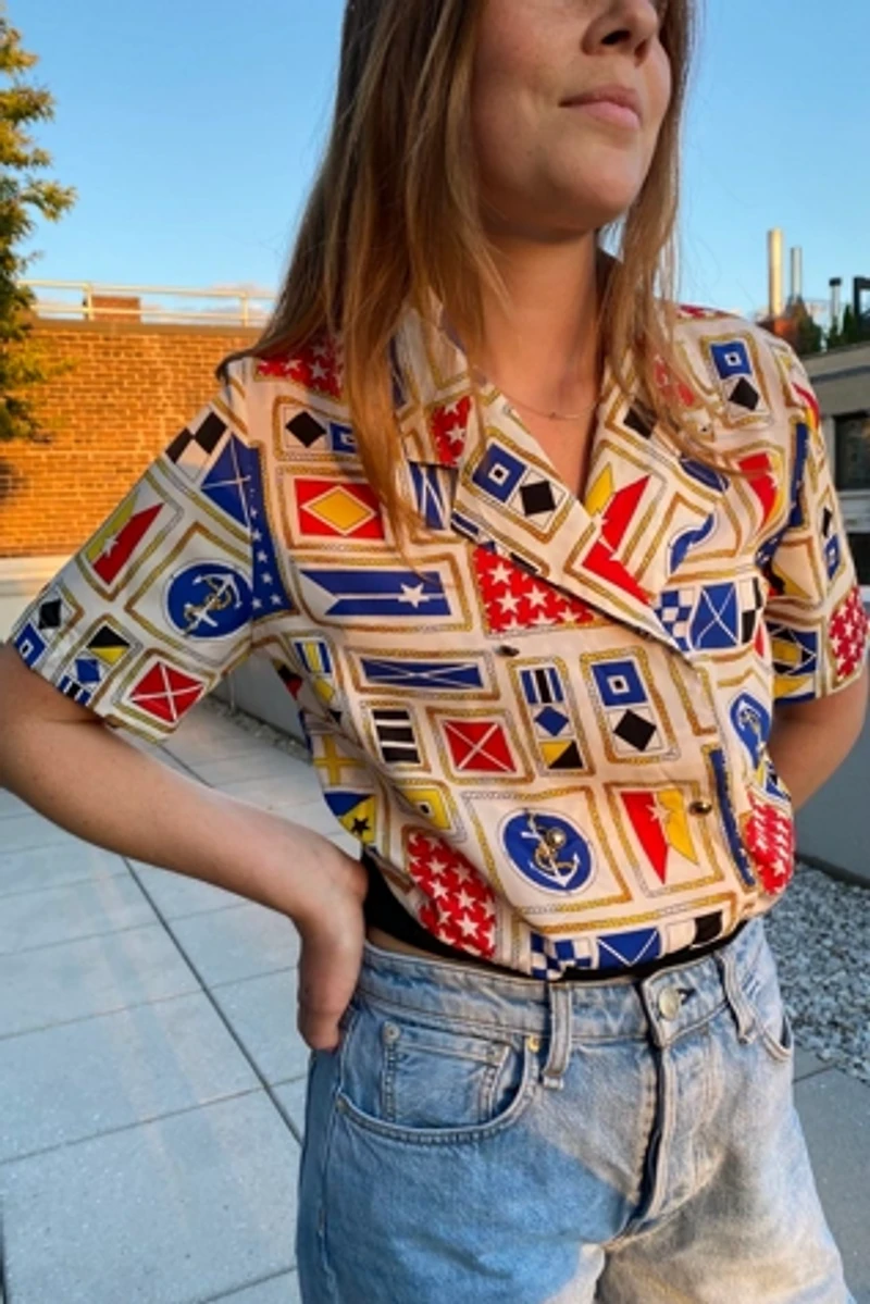 Primary Colored Nautical Cropped Blouse Selected by KA.TL.AK