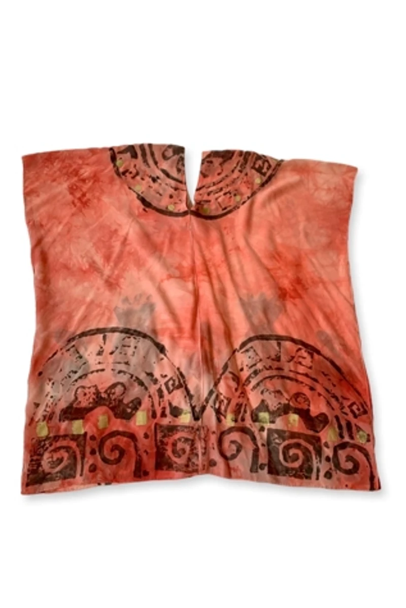 80's Laise Adzer Hand Painted  Silk Tunic  Selected by MARMALADE