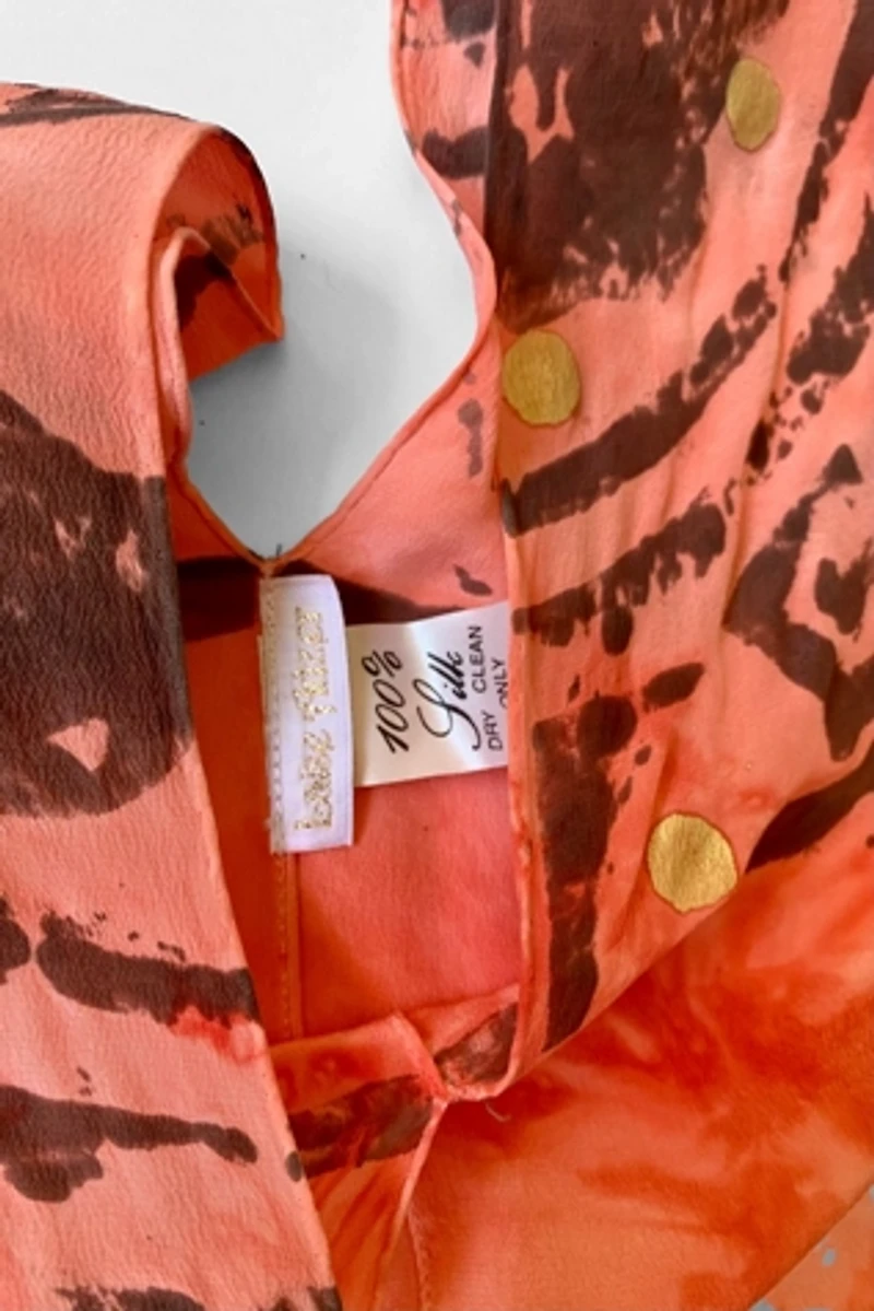 80's Laise Adzer Hand Painted  Silk Tunic  Selected by MARMALADE