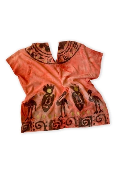80's Laise Adzer Hand Painted  Silk Tunic  Selected by MARMALADE