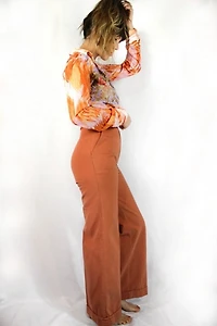 1960s High Waisted Pink Wide Leg Pants Selected By Moons + Junes Vintage