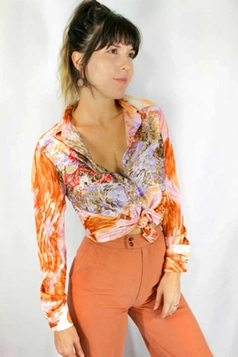 1960s High Waisted Pink Wide Leg Pants Selected By Moons + Junes Vintage