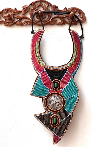 Vintage Oversized Beaded Bib Necklace Selected by Anna Corinna