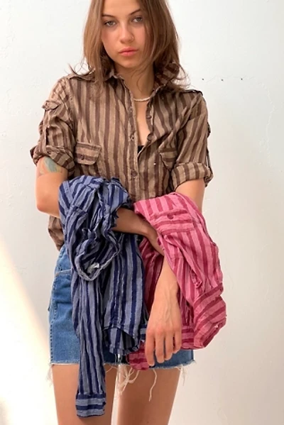 Vintage Sparkle Striped Button Down Top Selected by Anna Corinna