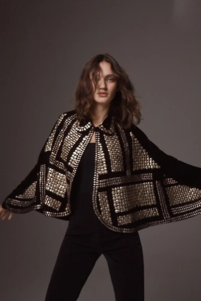 Rock Star Embellished Velvet Cape