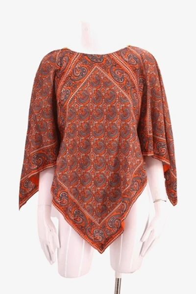 1960s Orange Crush Paisley Poncho Top Selected By Ritual Vintage