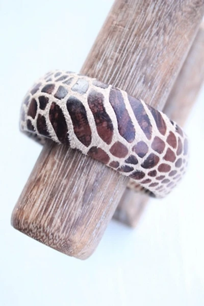 Vintage Animal Print Suede Cuff Bracelet Selected By Moons + Junes Vintage