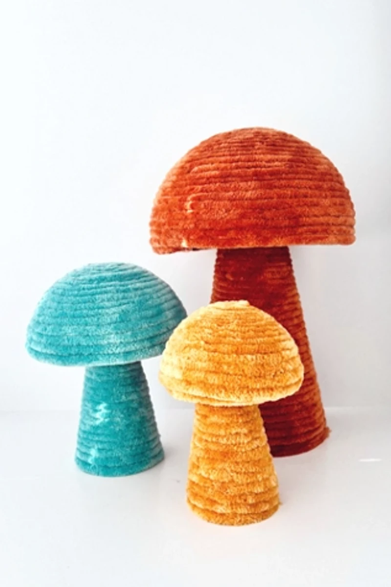 Golden Hour Designs Velvet Mushroom Home Decor