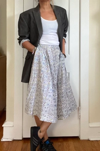Vintage Floral Print Skirt Selected By KA.TL.AK