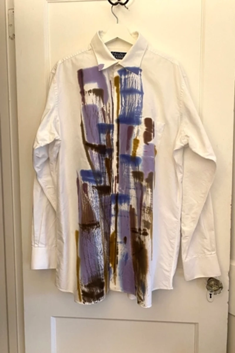 KA.TL.AK Wearable Art Blue Dress Shirt