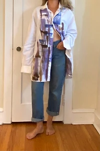 KA.TL.AK Wearable Art Blue Dress Shirt