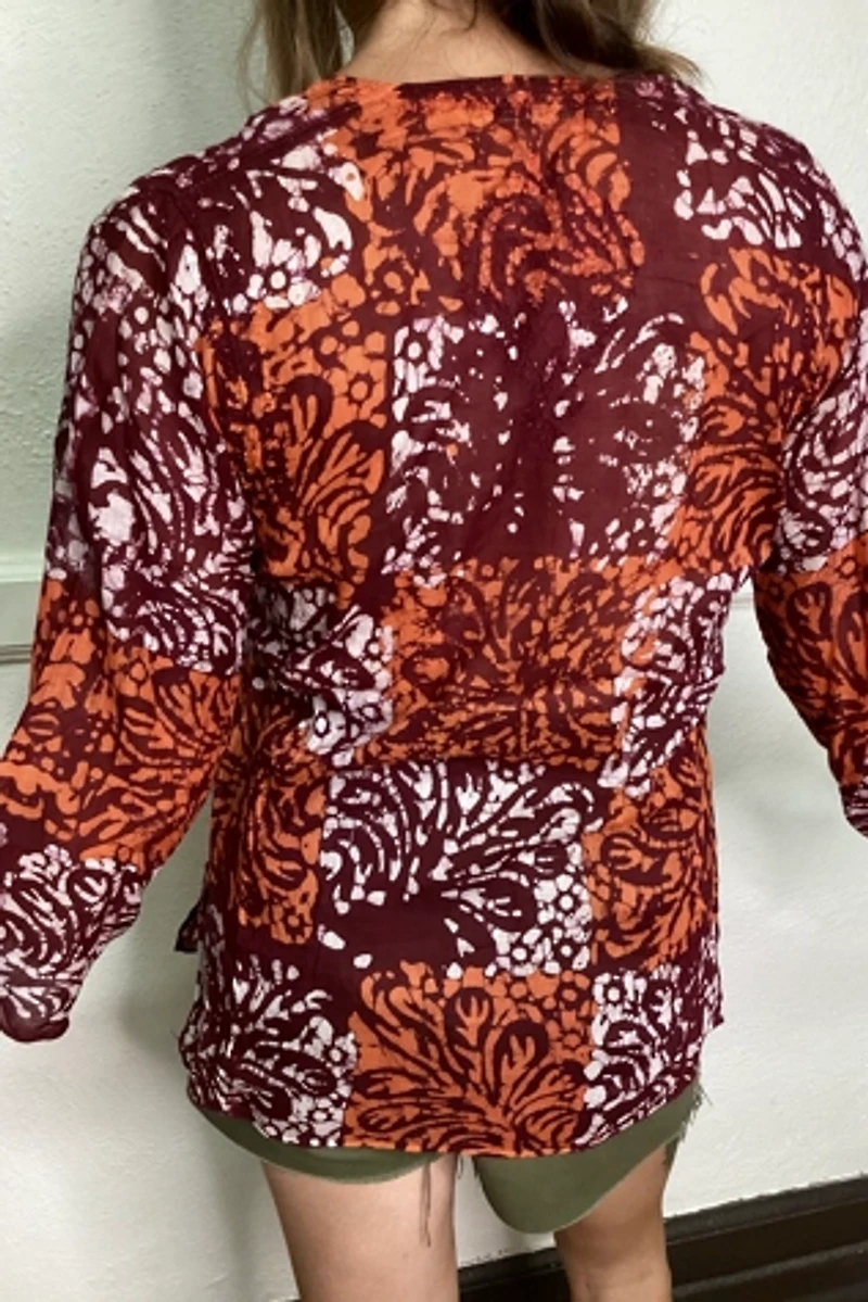 Deadstock 1970s Psychedelic Cotton Long Sleeve Shirt Selected by Cherry