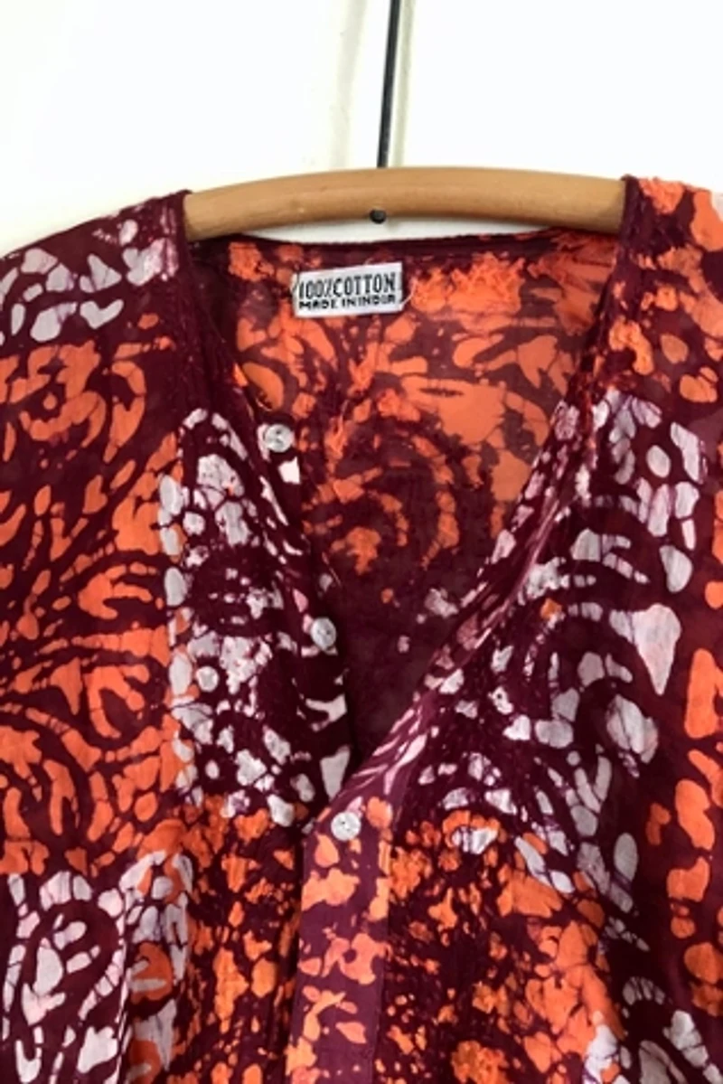 Deadstock 1970s Psychedelic Cotton Long Sleeve Shirt Selected by Cherry