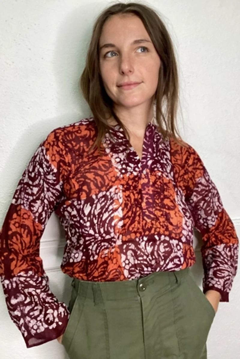 Deadstock 1970s Psychedelic Cotton Long Sleeve Shirt Selected by Cherry