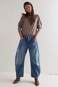 We The Free Good Luck Mid-Rise Barrel Jeans