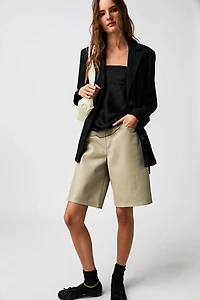 AGOLDE Recycled Leather Low-Rise Shorts