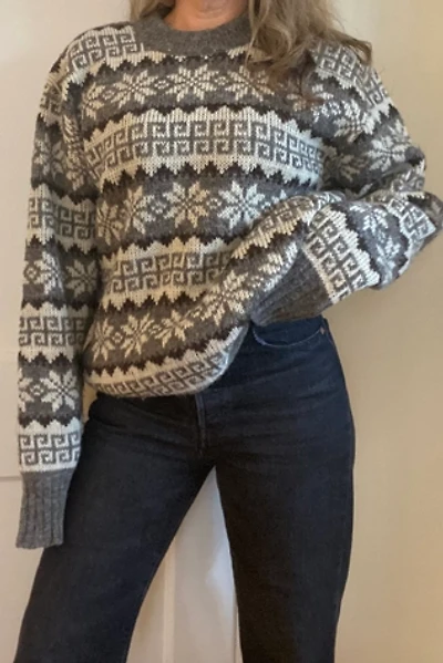Vintage Gray and White Norwegian Knit Sweater Selected by KA.TL.AK