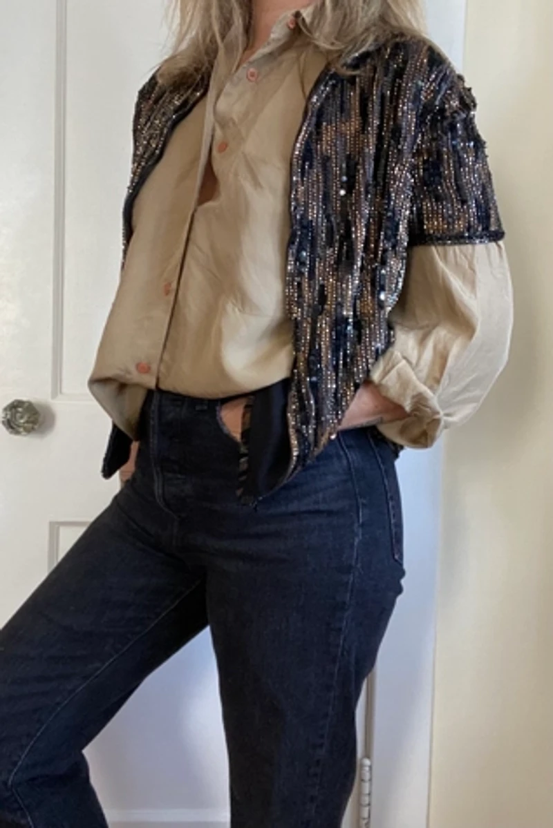 Tan Silk Blouse Selected by KA.TL.AK
