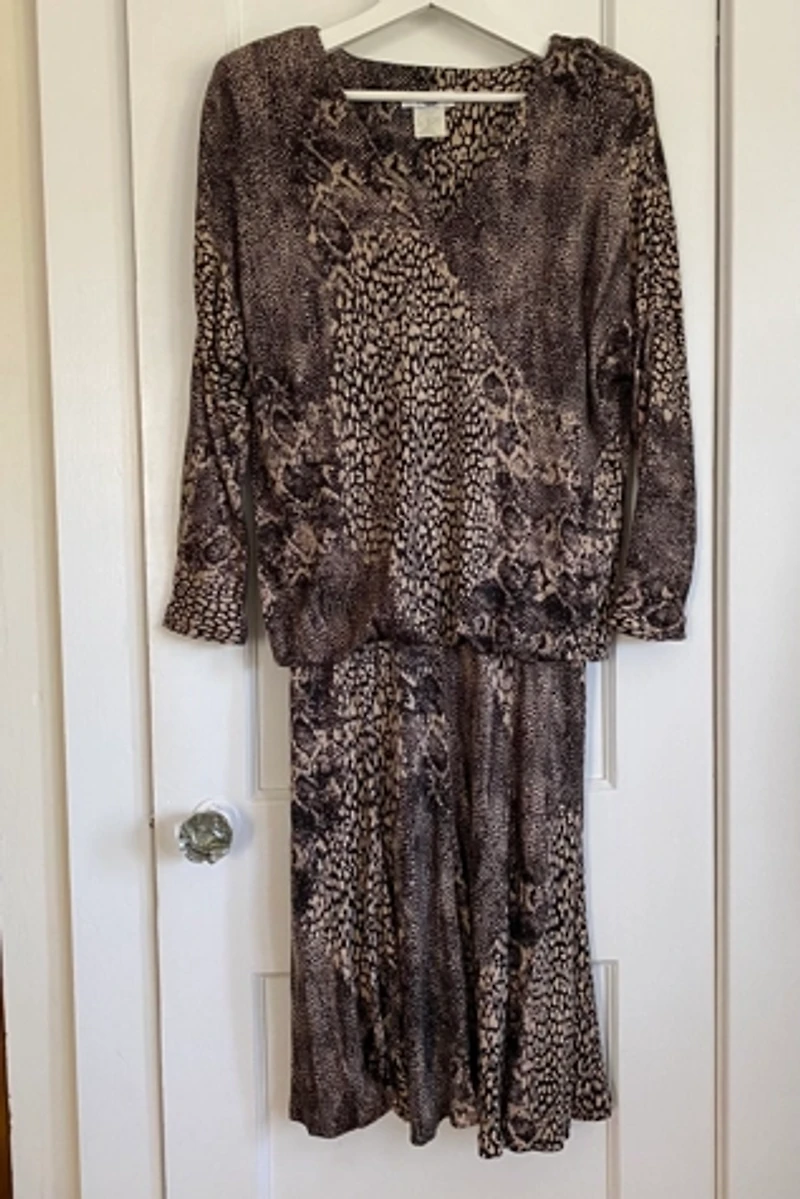 Vintage Animal Print Midi Dress Selected by KA.TL.AK