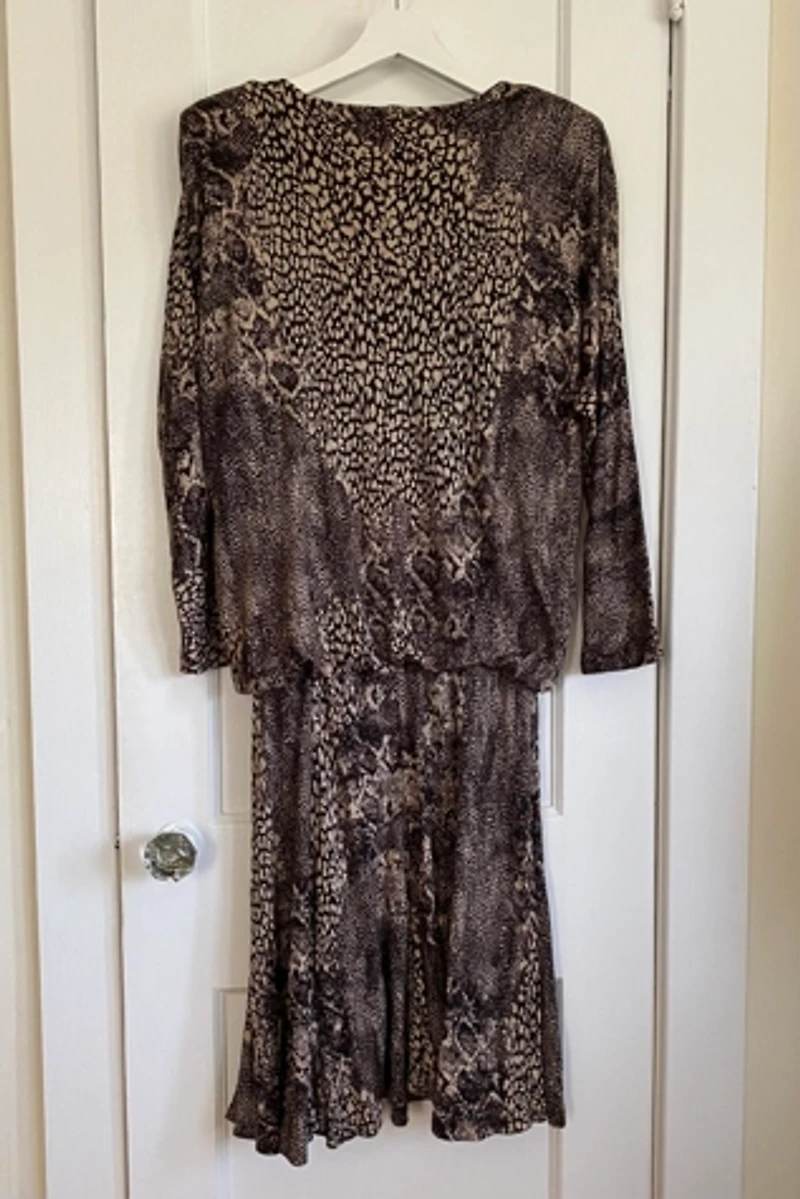 Vintage Animal Print Midi Dress Selected by KA.TL.AK