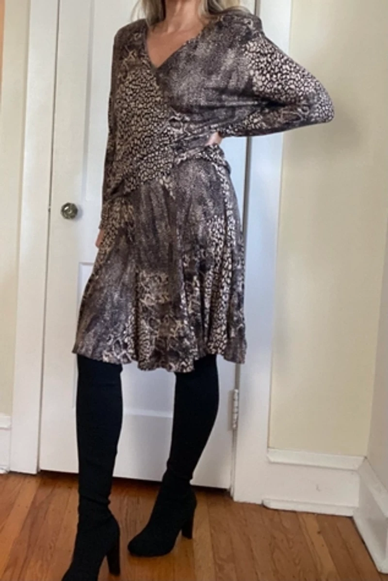 Vintage Animal Print Midi Dress Selected by KA.TL.AK