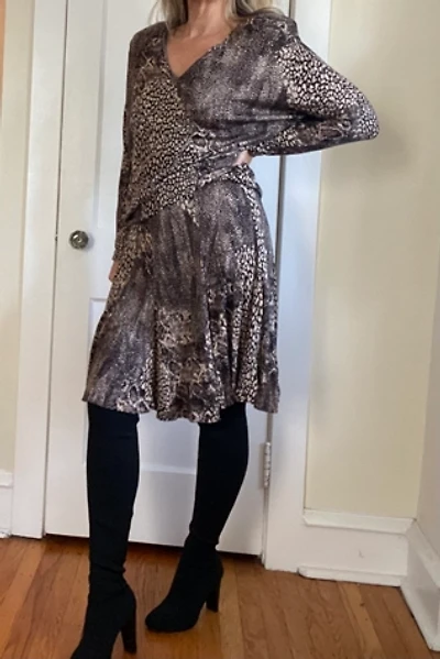 Vintage Animal Print Midi Dress Selected by KA.TL.AK