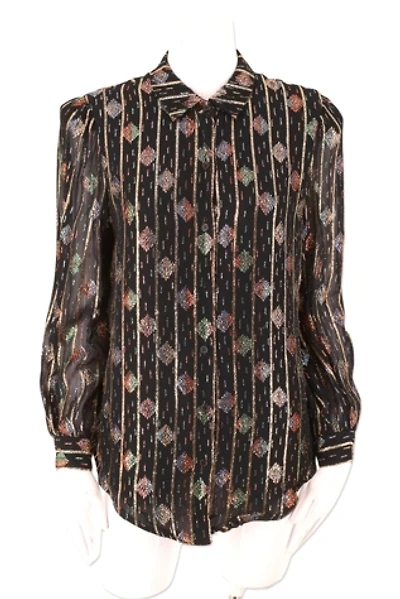 1980s Lurex Metallic Chiffon Blouse Selected By Ritual Vintage