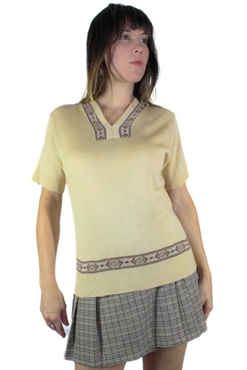 1960s Vintage Short Sleeve Sweater Selected By Moons + Junes Vintage