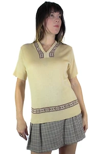 1960s Vintage Short Sleeve Sweater Selected By Moons + Junes Vintage