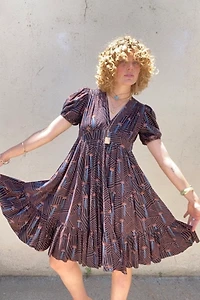 Ossie Clark Cotton Fan Pattern Party Dress Selected by The Curatorial Dept.