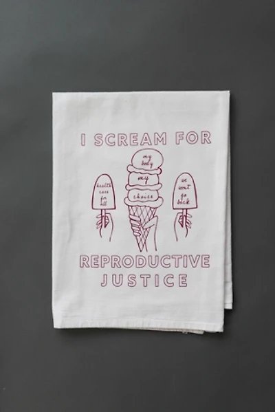 Overseasoned Ice Cream for Reproductive Justice Tea Towel