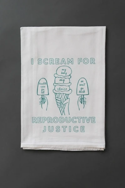 Overseasoned Ice Cream for Reproductive Justice Tea Towel
