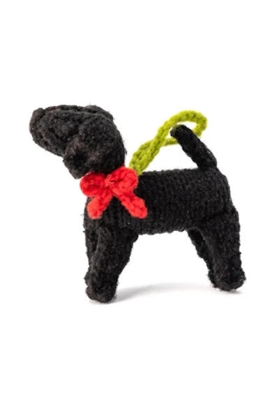 Chilly Dog  Black Labrador Wool Dog Ornament