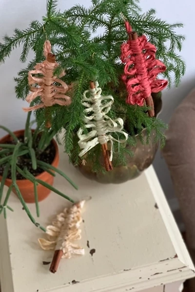 Macramé by Monday Recycled Sari Silk Tree Ornaments