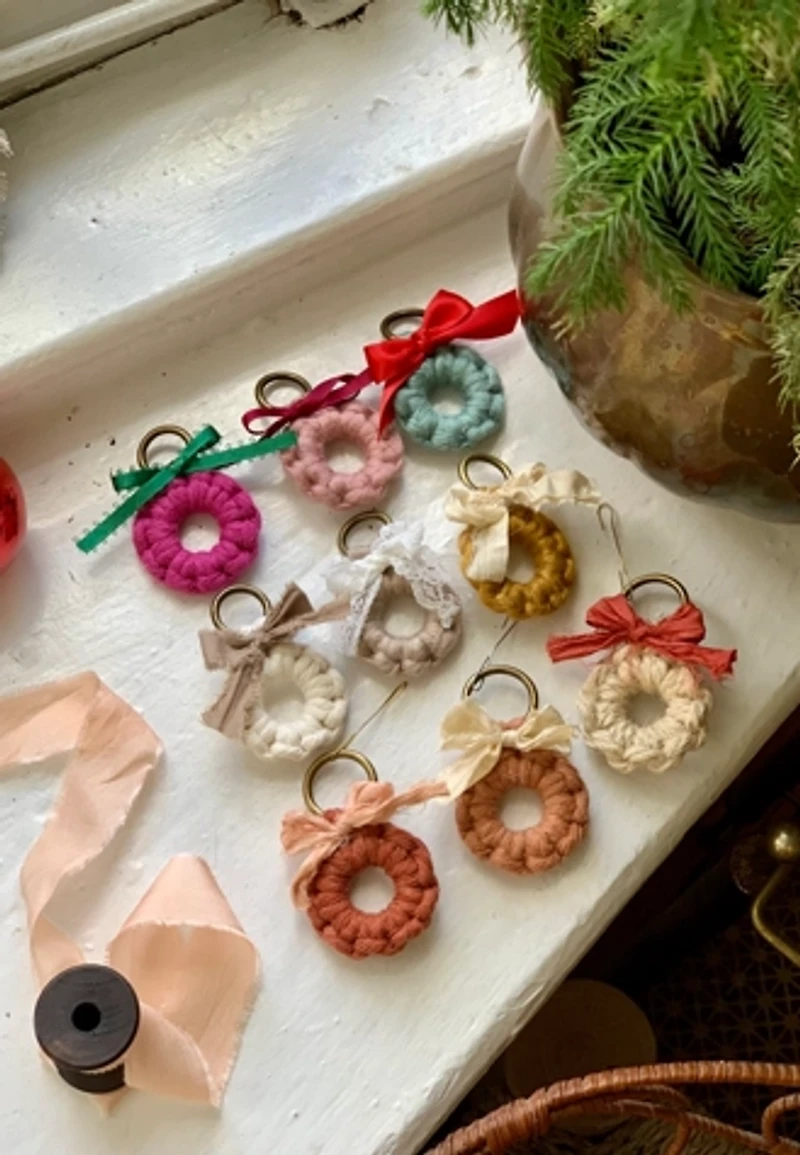 Macramé by Monday Mini Wreath Ornaments