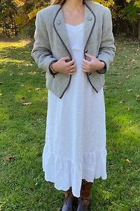 Gray Wool Jacket with Trim Selected by KA.TL.AK