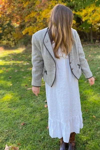 Gray Wool Jacket with Trim Selected by KA.TL.AK